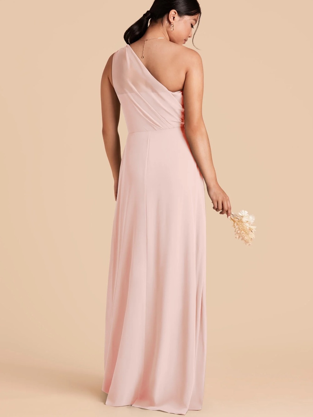 Birdy Grey One-Shoulder Blush Pink Gown - Picture 2 of 4